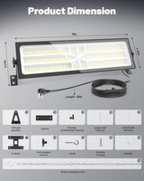 AGranTOP 2 Pack Linkable LED Shop Light - 100W 15000LM Aluminum Plug in Garage Light w/ 9.84ft Power Cord and On/Off Switch, 6500K Shop Lights for Garage, Workshop, Warehouse AGranTOP