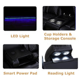 Toseslo Power Recliner Sofa Set, Black Leather 3 Pieces Sectional Couch, Living Room Furniture Sets with LED Light, Modern Power Reclining Sets with Storage Console/Cup Holder for Living Room Toseslo