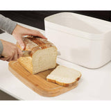 Joseph Joseph Bread Box with Removable Bamboo Cutting Board,White Joseph Joseph