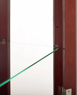 Curio Cabinet with Adjustable Shelves, Mirrored Back, Tempered Glass Doors, 6 Tier, Cherry WoodArtSupply