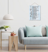 Inspirational Wood Art Signs, Psalms 91 Wall Sign, Hanging Printed Wall Plaque Wood Signs, Bible Verse Print, Christian Scripture for The Home or Office Decor, Christian Wall Decor 10 X 7.8 inch AUII JO DESIGN