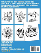 Retro Cartoon Stoner Coloring Book: 420 Coloring Pages Featuring Many Nostalgia Characters Smoking and Trippy Illustrations For Cannabis Lovers To Relax And Relieve Stress WoodArtSupply