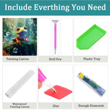 5D Diamond Painting Kit, 30x40cm Rain Frog in Jungle Cute Animal Art, Round Drill DIY Craft, Fun Gift for Adults & Teens Amz Camel
