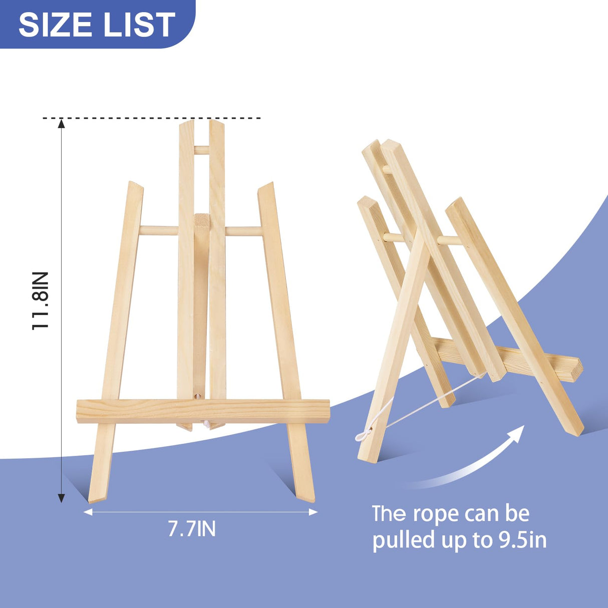 ESRICH 2 Pack 11.8" Wood Easels,Small Tabletop Display Stand,Easel Stand for Painting,Painting Party,Kids Student Tabletop Easels for Painting, Portable Canvas ESRICH