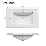 Findepot 30 Inch Floating Vanity Bathroom with Sink, White Bathroom Vanity Cabinet Combo with Ceramics Sink Top, Soft Close Cabinet Door & Open Storage Left Shelf, Modern Wall Mounted Vanity Findepot