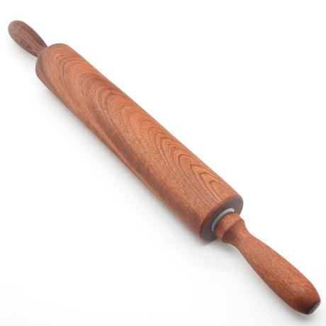 TUSIWIT Classic Sapele Wooden Rolling Pin With Handles,Wood Baking Roller （17''L x 1.77"W) TUSIWIT