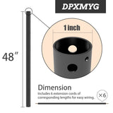 DPXMYG 48 inch Ceiling Fan Downrod with Extension Cord, 4 FT Black Downrod for Ceiling Fan, 1 inch Outside Diameter, Ceiling Fan Boom Suitable for a Wide Range of Fans (Black, Not Threaded) DPXMYG