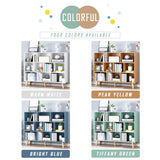 IOTXY Wooden Open Shelf Bookcase - 3-Tier Floor Standing Display Cabinet Rack with Legs, 10 Cubes Bookshelf, Warm White IOTXY