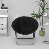 Urban Lifestyle Faux Fur Saucer Chair, One Size, Black Urban Lifestyle