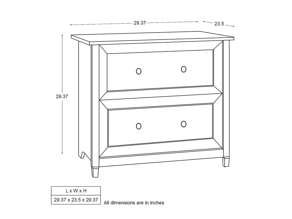 Sauder Edge Water Lateral File, L: 33.31" x W: 23.47" x H: 29.37, Estate Black finish Sauder