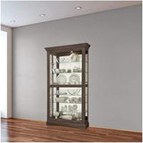 Howard Miller Tyler II Curio Cabinet - Modern Black Satin Storage Cabinet with Locking Glass Doors - Adjustable Shelves & Adjustable Levelers Perfect for Home Decor, Dining or Bedroom Display Howard Miller