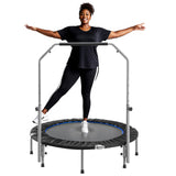 DUMOS 40" Rebounder Trampoline for Adults with Handle, Exercise Trampoline Foldable Indoor Mini Rebounders with Adjustable Bar for Workout Fitness Max Load 330lbs DUMOS