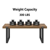 EXCEFUR Modern Coffee Table, Industrial Wood and Metal Center Table, Cocktail Tea Table for Living Room Home Office, Rustic Brown, 44 Inch EXCEFUR