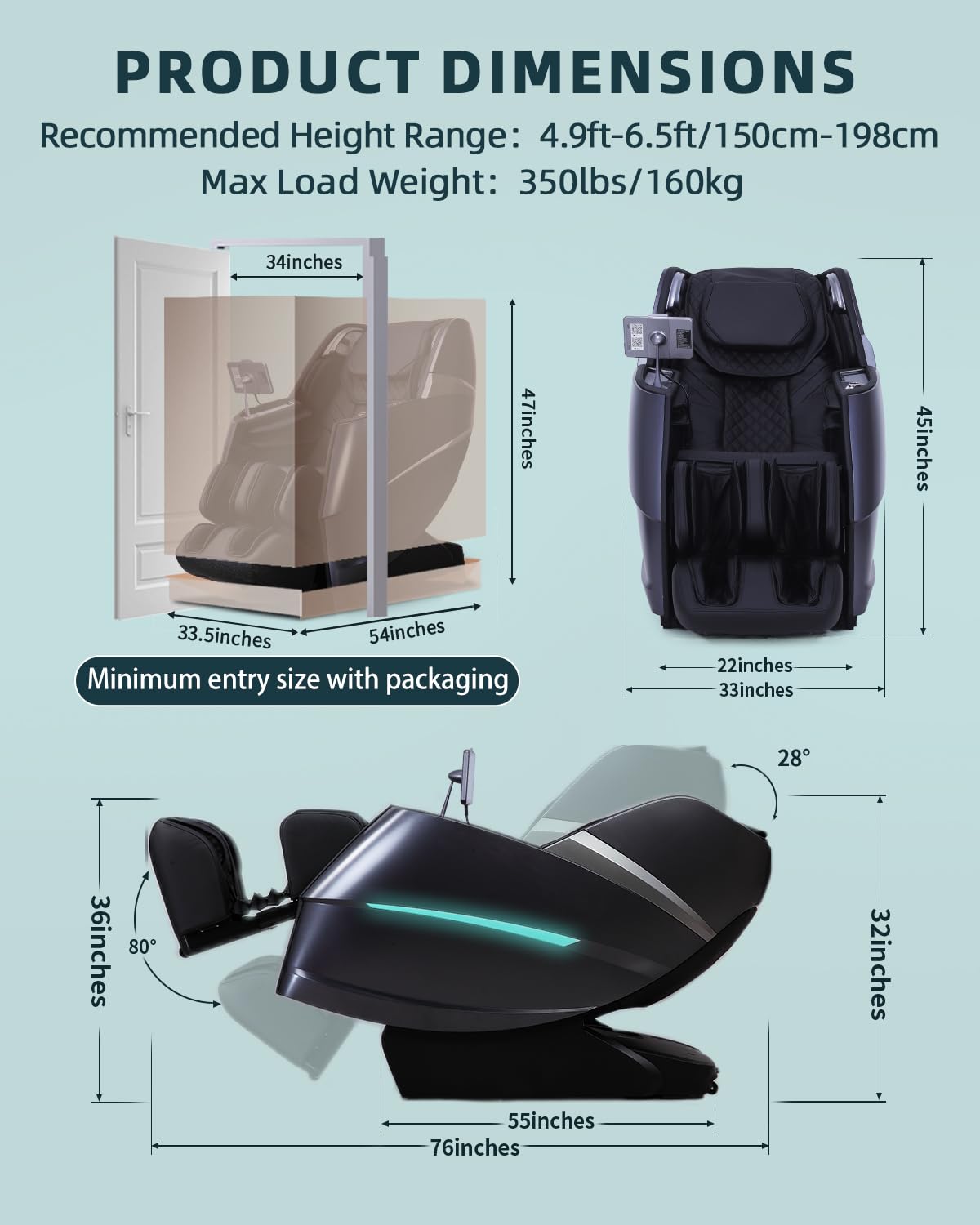 RelaxRelife Massage Chair Full Body, 4D Zero Gravity Massage Chairs, 20 Auto Modes, 11 Massage Technique, 40 Airbags Shiatsu Massage, APP Control with HiFi Bluetooth Speaker Black RelaxRelife