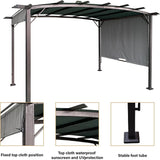 PERFECT GARDEN 12' L x 9' W Outdoor Patio Retractable Canopy Metal Pergola with Adjustable Shade, Metal pergola for Backyards, Gardens, Patios(Grey) PERFECT GARDEN