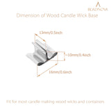 BEADNOVA Wood Candle Wick Clips 50pcs Wood Wick Base Sustainer Tabs for Candle Making and DIY (16mm/ 0.6 inch) BEADNOVA