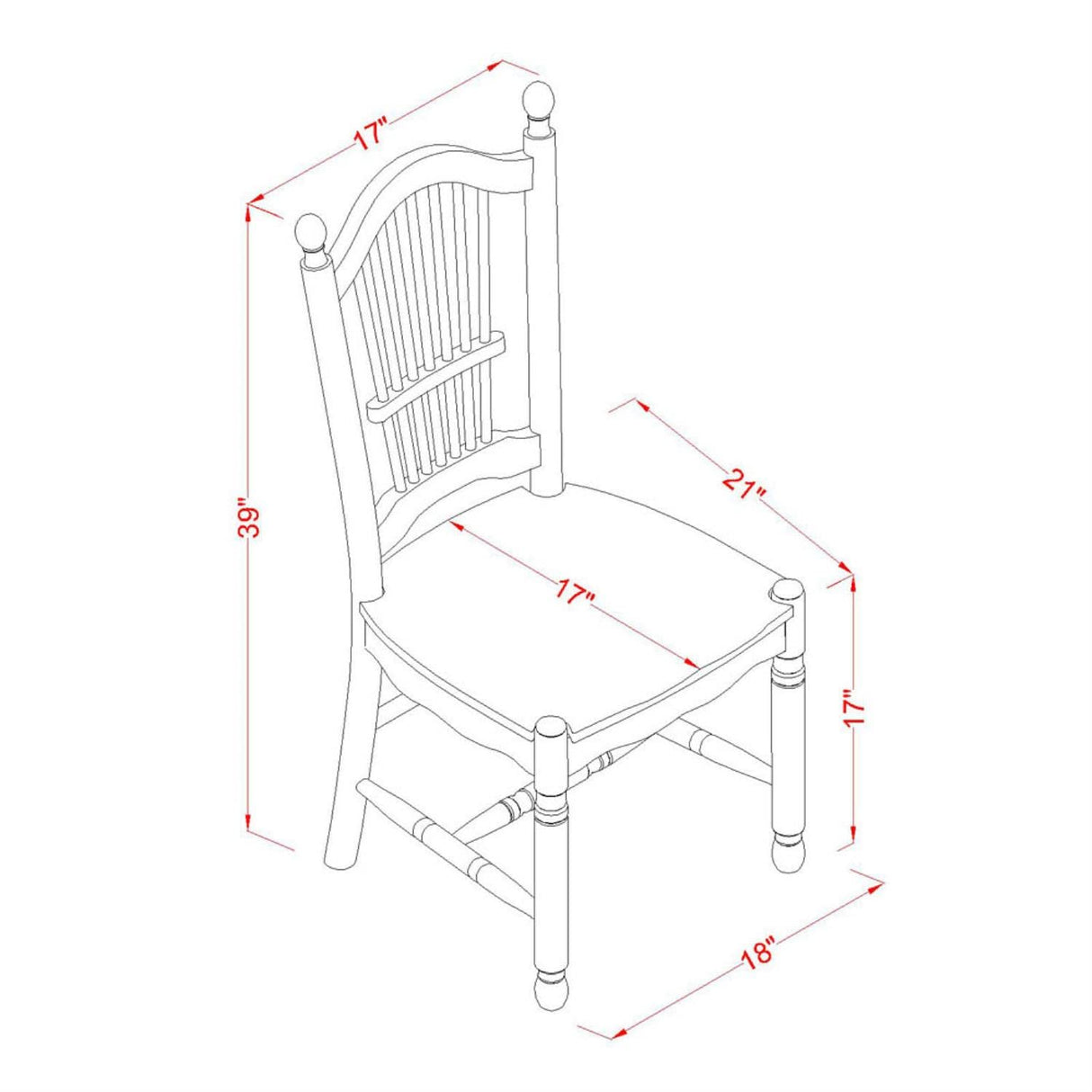 East West Furniture OXDO5-MAH-W Oxford 5 Piece Modern Set Includes a Square Wooden Table and 4 Dining Room Chairs, 36x36 Inch East West Furniture