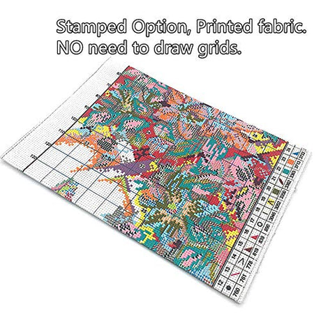 Cross Stitch Kits, Three Birds Awesocrafts Easy Patterns Cross Stitching Embroidery Kit Supplies Christmas Gifts, Stamped or Counted (Birds, Stamped) Awesocrafts