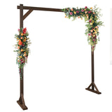 Wooden Wedding Arch, 7.2FT Square Wooden Arch for Wedding Wood Arch Wedding Arbor Backdrop Stand for Ceremony Rustic Wedding Birthday Parties Indoor Outdoor Garden Decor Volowoo