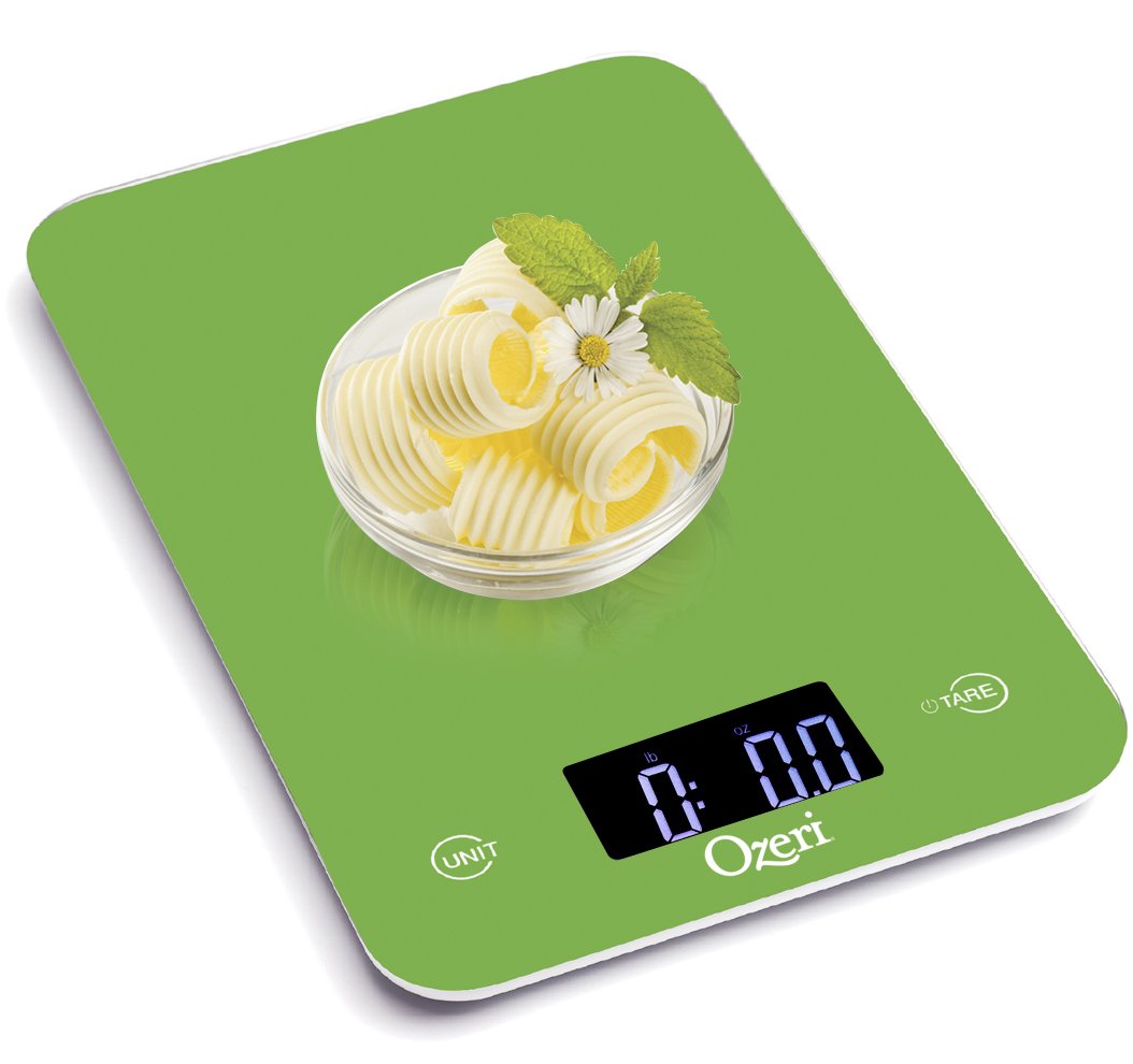 Ozeri Touch Professional Tempered Glass Digital Kitchen Scale, Lime Green Ozeri
