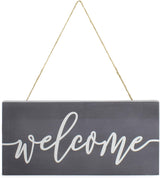 AuldHome Farmhouse Wooden Welcome Sign, Gray and White Rustic Style Wood Hanging Plaque, 12 x 6 Inches AuldHome Design
