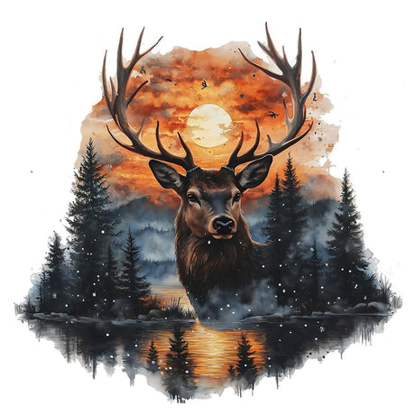 WSLWXSHM Diamond Painting Kits for Adults Deer, Animal Round Full Drill Diamond Art Kits, 5D DIY Paint with Diamonds Crafts for Home Wall Decoration Gifts 12×12Inch WSLWXSHM