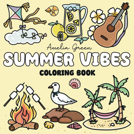 Summer Vibes Coloring Book: 60 Bold & Easy Designs of Joyful Summer Days, Fun Beach Activities, Relaxing Scenes & Much More (Suitable for Both Kids & Adults) (Bold and Easy Series) WoodArtSupply