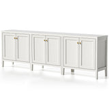 EYYTHUNG Sideboard Buffet Cabinet Set of 3 with Adjusable Shelves, Farmhouse Storage Cabinet, Credenza, Accent Cabinet, Kitchen Coffee Bar Console Cabinet for Living Dining Room, Antique White EYYTHUNG