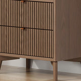 Elegant White Wooden Bookcase with Glass Doors and Storage Drawers for Stylish Home Organisation LITFAD