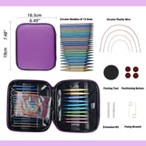 Yarniss 13 Pair Circular Knitting Needle Set 3.0~10.0mm, Interchangeable Aluminum Knitting Needles with Case Yarniss