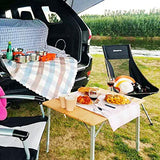 KingCamp Bamboo Folding Table Environmental Camping Table with Adjustable Height Aluminum Legs Heavy Duty 4-Folds Portable Camp Tables for Travel, Picnic, Party, Beach, 1-2 People KingCamp