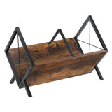 YINMIT Vinyl Record Holder, 80-100 LP Vinyl Record Storage Rack, Quick Assembly Vinyl Record Display, Retro Style Organizer for Magazine, Book, Files, Albums (Rustic Brown, 1 Tier) YINMIT