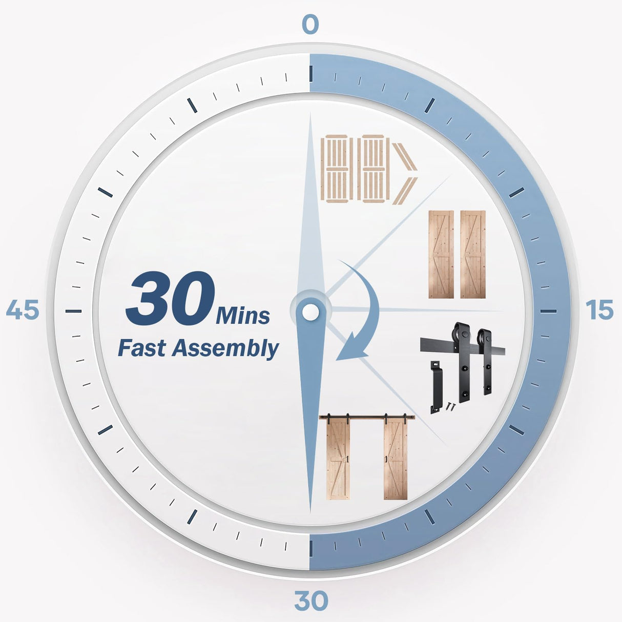 Fredbeck 36 double Barn Door with Hardware included (72 barn door) FREDBECK