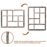 J JACKCUBE DESIGN Rustic Multi-Slot Shelf Cube Display 9 Compartment Shadow Box Wall mountable Shelf for Collection Square Freestanding Case Farmhouse Décor - MK570A (Rustic Wood) J JACKCUBE DESIGN