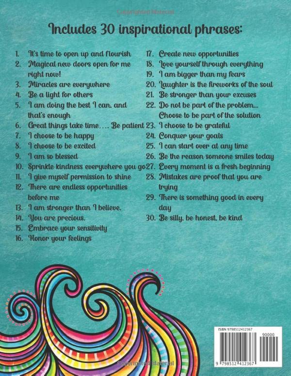 Positive and Inspirational Coloring Book: Adult coloring book WoodArtSupply