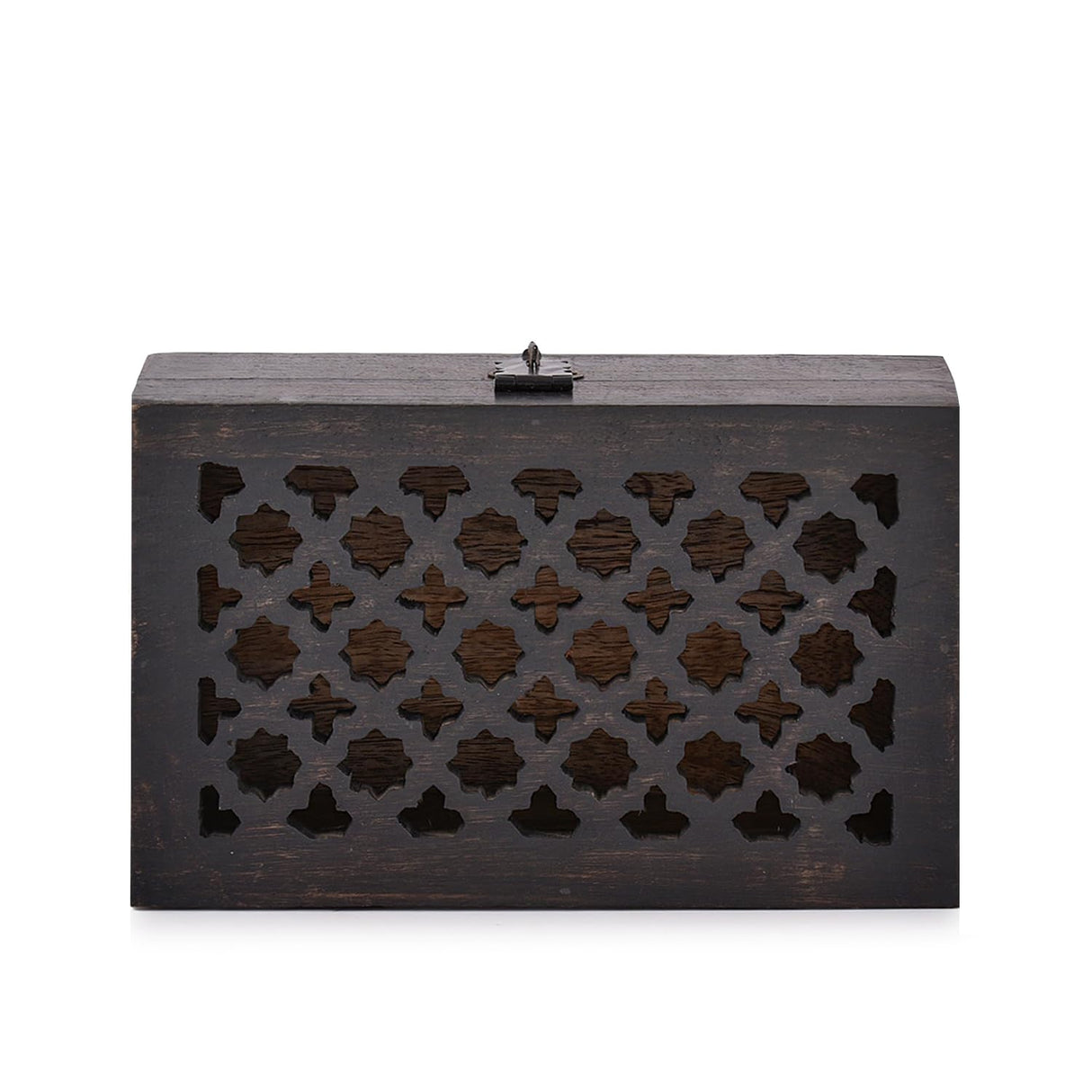 BHAVATU Mango Wood Decorative Wooden Box with Hinged Lid Ideal for Keepsakes, Trinkets, Jewelry and Other Stash (8" x 5" x 3") BHAVATU