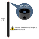 BOOSANT 72 INCH Ceiling Fan Downrod With Extended Wires,Extension Rod Only Ceiling Fans Compatible, Not Threaded(Black) BOOSANT