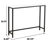 loglus Console Table for Entryway, Faux Marble MDF Sofa Table with Golden Frame (Single Layer, Black Frame) loglus