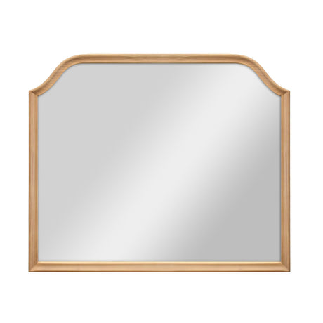 MCS Master & Co. Wood Arched Wall Mirror, Minimalist Decor Rectangle Mirror with Arched Top for Entryway, Bedroom, or Bathroom, 36 Inch x 30 Inch, Natural Wood Grain MCS