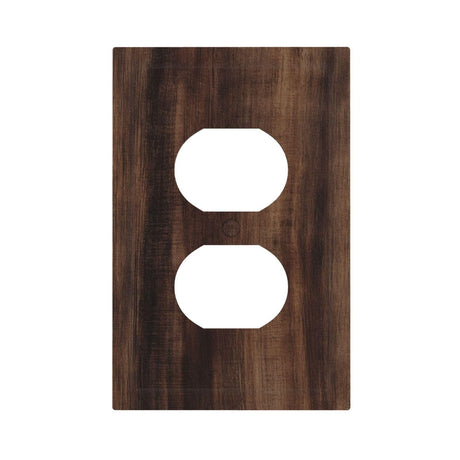 VGHOKO Outlet Covers Rustic Farmhouse Brown Wood Barn Door Decorative 1 Gang Duplex Light Switch Cover Plate Receptacle Wall Plate Electrical Switch Plate Covers for Bathroom Decor VGHOKO