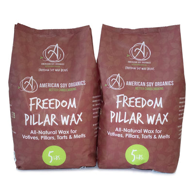 American Soy Organics- Freedom Soy Wax Beads for Pillar Candle Making – Microwavable Soy Wax Beads – Premium Soy Candle Making Supplies (10-Pound Box)