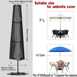 Patio Umbrella Cover for 9ft to 12ft,Waterproof 420D Oxford Outdoor Parasol Covers with Zipper,Windproof & Anti-UV Protective Cover for Garden,Market,and Patio Umbrellas,Black HCFGS