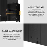 GDLF Large Coffee Bar Cabinet with Fridge Space, Mini Fridge Cabinet with Wine Storage, Buffet Sideboard Table for Home, Fluted Modern Design,53.2" L GDLF