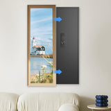 silkight 【2024 New】 Wall Gun Safe, Fingerprint Wall Safe Between The Studs with Dual Alarm ＆ Mute Mode, Hidden Wall Gun Safe for Pistols with Adjustable Shelves, Magnetic Gun Support & Key Hook silkight