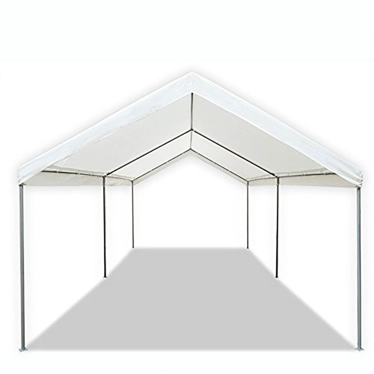 Caravan Canopy Powder Coated Heavy Duty Steel Frame Pop Up Carport with 6 Steel Stakes for Outdoor Activities and Events, White Caravan