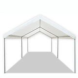 Caravan Canopy Powder Coated Heavy Duty Steel Frame Pop Up Carport with 6 Steel Stakes for Outdoor Activities and Events, White Caravan