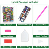 Kulvci Cat Diamond Painting Kits for Adults, Diamond Art Kits for Beginners, 5D DIY Full Drill Gem Craft for Home Decor Gift 12x16inch Kulvci