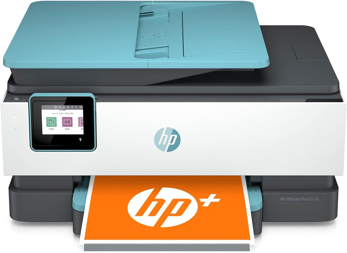 HP OfficeJet Pro 8028e All in One Wireless Printer Scanner Copier Fax Inkjet Print 2.7 Inch Touchscreen 6 Months of Free Ink 2 Years HP Warranty 20 ppm Black 10 ppm Color for Home Office Use (Renewed) HP