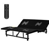King Size Adjustable Bed Base, Black Steel Bed Frame, Separate Head & Foot Incline, Wireless Remote Control Adjustable Bedbed, Ergonomic Electric-Bed with Under Nightlight, and 4 USB Ports Lyngins