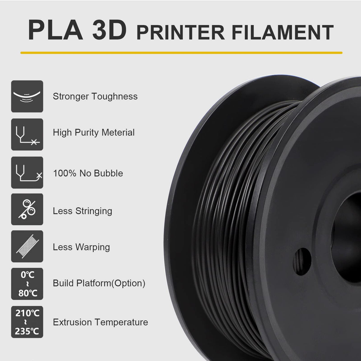 3D Printer Filament Bundle Multicolor, 250g PLA Filament 1.75mm, Dimensional Accuracy +/- 0.02 mm,1.25kg Total, 0.25kg per Spool, 5 Pack, Individually Vacuum Packed, 5 Colors FAHKNS